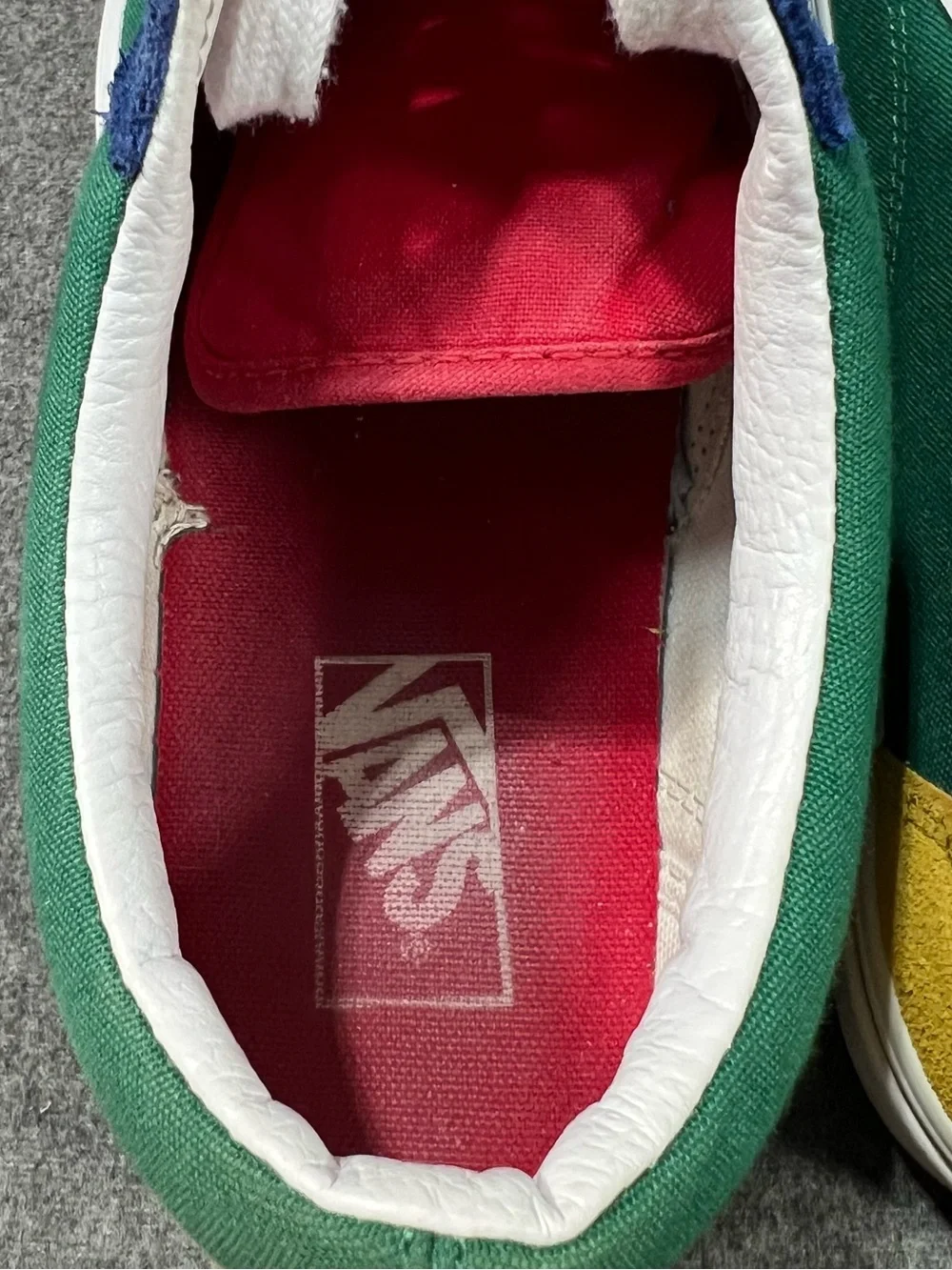 VANS Old Skool Yacht Club Blue/Green-Yellow Canvas/Suede Retro Sneaker Size 11.5